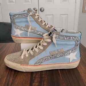 Golden Goose Baby Blue Slides